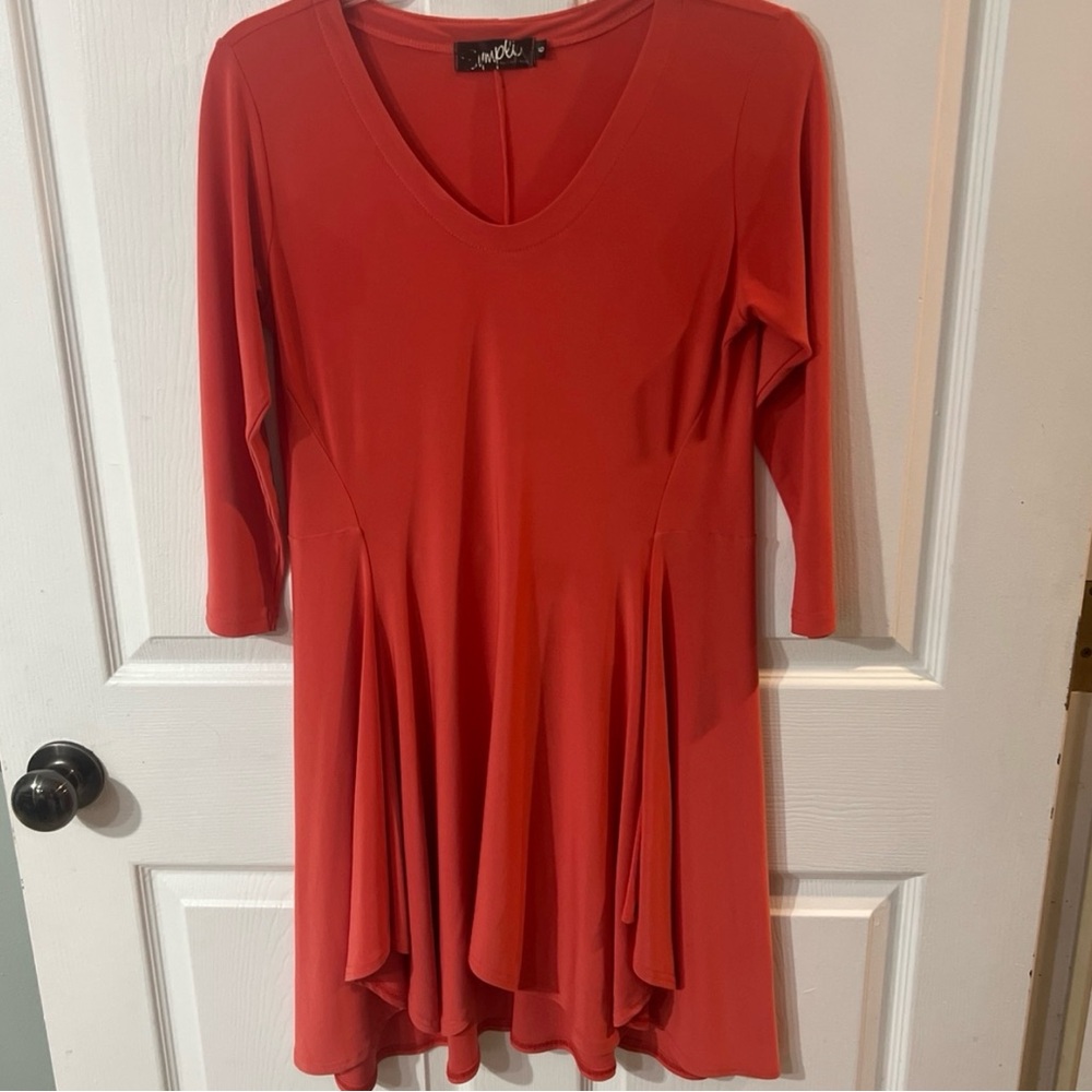 Sympli Women's 3/4 Sleeve Trapeze Tunic Top Size 6